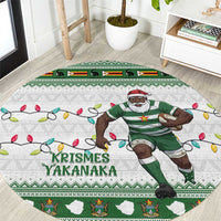 Zimbabwe Rugby Christmas Round Carpet The Sables Krismes Yakanaka - Wonder Print Shop