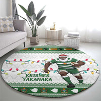 Zimbabwe Rugby Christmas Round Carpet The Sables Krismes Yakanaka - Wonder Print Shop