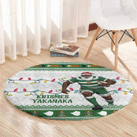 Zimbabwe Rugby Christmas Round Carpet The Sables Krismes Yakanaka - Wonder Print Shop