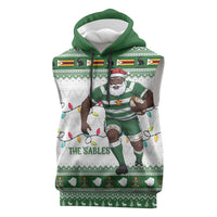 Zimbabwe Rugby Christmas Sleeveless Hoodie The Sables Krismes Yakanaka - Wonder Print Shop