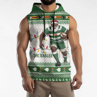 Zimbabwe Rugby Christmas Sleeveless Hoodie The Sables Krismes Yakanaka - Wonder Print Shop