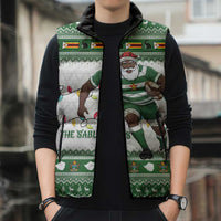 Zimbabwe Rugby Christmas Sleeveless Puffer Jacket The Sables Krismes Yakanaka - Wonder Print Shop
