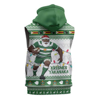 Zimbabwe Rugby Christmas Sleeveless Zip Hoodie The Sables Krismes Yakanaka - Wonder Print Shop