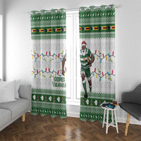 Zimbabwe Rugby Christmas Window Curtain The Sables Krismes Yakanaka - Wonder Print Shop