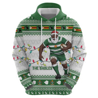 Zimbabwe Rugby Christmas Zip Hoodie The Sables Krismes Yakanaka - Wonder Print Shop