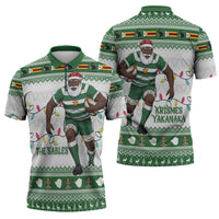 Zimbabwe Rugby Christmas Zipper Polo Shirt The Sables Krismes Yakanaka - Wonder Print Shop