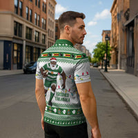 Zimbabwe Rugby Christmas Zipper Polo Shirt The Sables Krismes Yakanaka - Wonder Print Shop