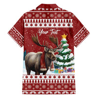Personalized Canada Christmas Family Matching Off Shoulder Short Dress and Hawaiian Shirt Merry Christmoose - Wonder Print Shop