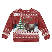 Personalized Canada Christmas Kid Ugly Christmas Sweater Merry Chistmoose - Wonder Print Shop
