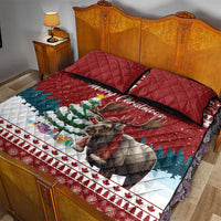 Canada Christmas Quilt Bed Set Merry Christmoose - Wonder Print Shop