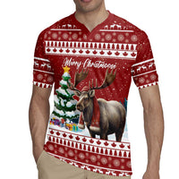 Personalized Canada Christmas Rugby Jersey Merry Christmoose - Wonder Print Shop