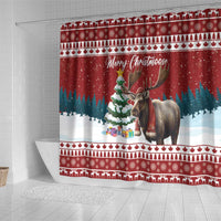 Canada Christmas Shower Curtain Merry Christmoose