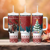 Personalized Canada Christmas Tumbler With Handle Merry Chistmoose - Wonder Print Shop