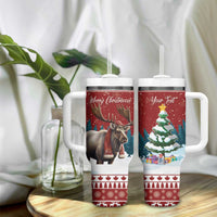 Personalized Canada Christmas Tumbler With Handle Merry Chistmoose - Wonder Print Shop
