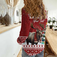 Personalized Canada Christmas Women Casual Shirt Merry Christmoose - Wonder Print Shop