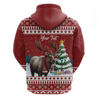 Personalized Canada Christmas Zip Hoodie Merry Christmoose - Wonder Print Shop
