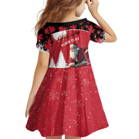 Personalized Canada Christmas Family Matching Off The Shoulder Long Sleeve Dress and Hawaiian Shirt Santa Claus Hockey Player - Maple Leaves Pattern - Wonder Print Shop