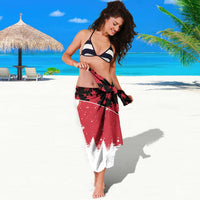 Canada Christmas Sarong Santa Claus Hockey Player - Maple Leaves Pattern - Wonder Print Shop