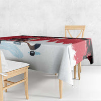 Canada Christmas Tablecloth Santa Claus Hockey Player - Maple Leaves Pattern - Wonder Print Shop