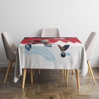Canada Christmas Tablecloth Santa Claus Hockey Player - Maple Leaves Pattern - Wonder Print Shop