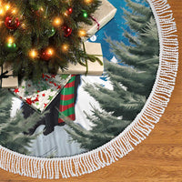 Iceland Christmas Tree Skirt Merry Yule Cat - Wonder Print Shop