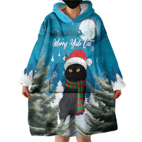 Iceland Christmas Wearable Blanket Hoodie Merry Yule Cat - Wonder Print Shop