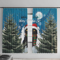 Iceland Christmas Window Curtain Merry Yule Cat - Wonder Print Shop