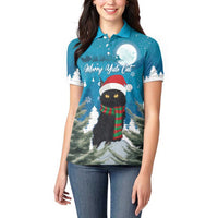 Iceland Christmas Women Polo Shirt Merry Yule Cat - Wonder Print Shop