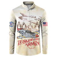 Tuskegee Red Tails Airmen Button Sweatshirt History Aviator Heroes Retro Style - Wonder Print Shop