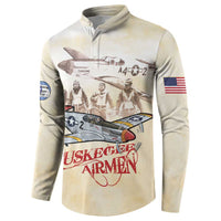 Tuskegee Red Tails Airmen Button Sweatshirt History Aviator Heroes Retro Style - Wonder Print Shop