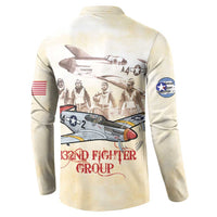 Tuskegee Red Tails Airmen Button Sweatshirt History Aviator Heroes Retro Style - Wonder Print Shop
