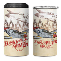 Tuskegee Red Tails Airmen 4 in 1 Can Cooler Tumbler History Aviator Heroes Retro Style - Wonder Print Shop