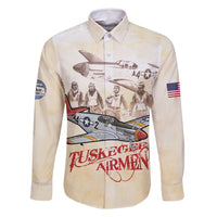 Tuskegee Red Tails Airmen Family Matching Long Sleeve Bodycon Dress and Hawaiian Shirt History Aviator Heroes Retro Style - Wonder Print Shop
