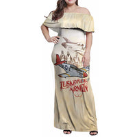 Tuskegee Red Tails Airmen Family Matching Off Shoulder Maxi Dress and Hawaiian Shirt History Aviator Heroes Retro Style - Wonder Print Shop