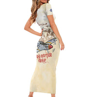 Tuskegee Red Tails Airmen Family Matching Short Sleeve Bodycon Dress and Hawaiian Shirt History Aviator Heroes Retro Style - Wonder Print Shop