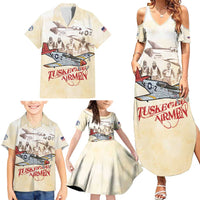 Tuskegee Red Tails Airmen Family Matching Summer Maxi Dress and Hawaiian Shirt History Aviator Heroes Retro Style - Wonder Print Shop