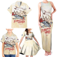 Tuskegee Red Tails Airmen Family Matching Tank Maxi Dress and Hawaiian Shirt History Aviator Heroes Retro Style - Wonder Print Shop