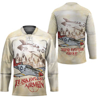 Tuskegee Red Tails Airmen Hockey Jersey History Aviator Heroes Retro Style - Wonder Print Shop