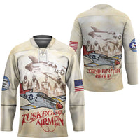 Tuskegee Red Tails Airmen Hockey Jersey History Aviator Heroes Retro Style - Wonder Print Shop