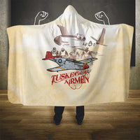 Tuskegee Red Tails Airmen Hooded Blanket History Aviator Heroes Retro Style - Wonder Print Shop