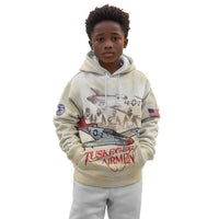 Tuskegee Red Tails Airmen Kid Hoodie History Aviator Heroes Retro Style - Wonder Print Shop