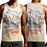 Tuskegee Red Tails Airmen Men Tank Top History Aviator Heroes Retro Style - Wonder Print Shop