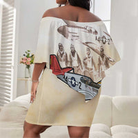 Tuskegee Red Tails Airmen Off Shoulder Short Dress History Aviator Heroes Retro Style - Wonder Print Shop