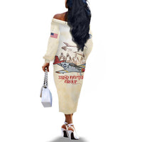 Tuskegee Red Tails Airmen Off The Shoulder Long Sleeve Dress History Aviator Heroes Retro Style - Wonder Print Shop