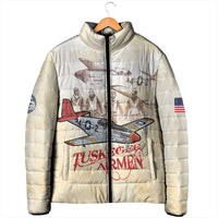 Tuskegee Red Tails Airmen Padded Jacket History Aviator Heroes Retro Style - Wonder Print Shop
