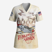 Tuskegee Red Tails Airmen Scrub Top History Aviator Heroes Retro Style - Wonder Print Shop