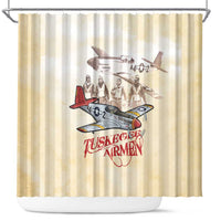 Tuskegee Red Tails Airmen Shower Curtain History Aviator Heroes Retro Style - Wonder Print Shop