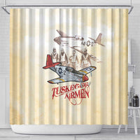 Tuskegee Red Tails Airmen Shower Curtain History Aviator Heroes Retro Style - Wonder Print Shop