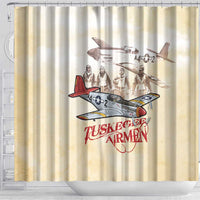 Tuskegee Red Tails Airmen Shower Curtain History Aviator Heroes Retro Style - Wonder Print Shop