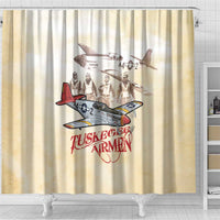 Tuskegee Red Tails Airmen Shower Curtain History Aviator Heroes Retro Style - Wonder Print Shop